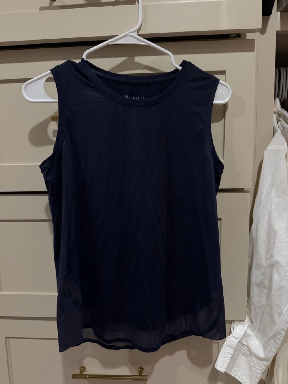 Athleta Navy Crewneck Sleeveless Athletic Tank
